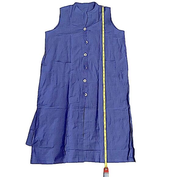 Shirt Dress Womens XXL New Buttoned Belted Sleeveless with Pockets Classic - Picture 9 of 10